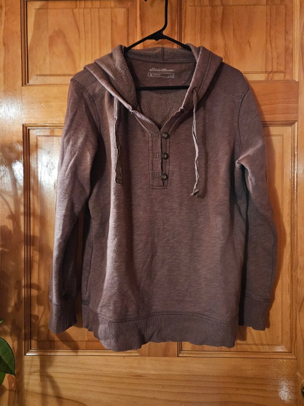 Eddie Bauer Henley Button Neck Hoodie
